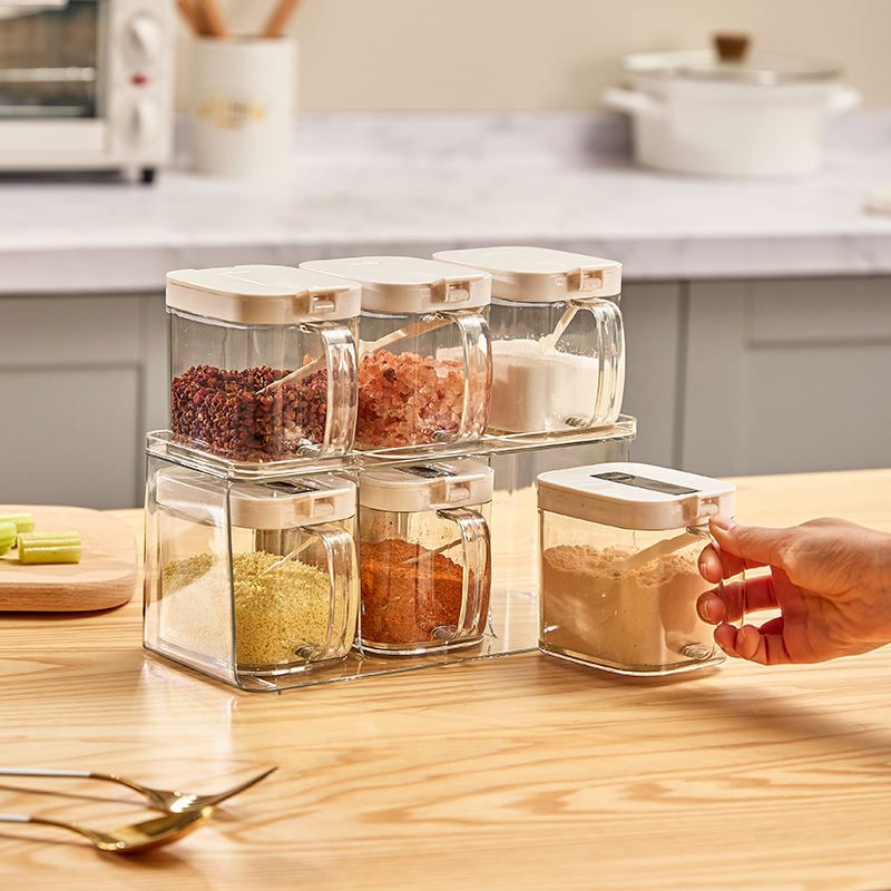 Hot Selling Wall-Mounted BPA Free Spice Storage Organizer Kitchen Organizer with Lids