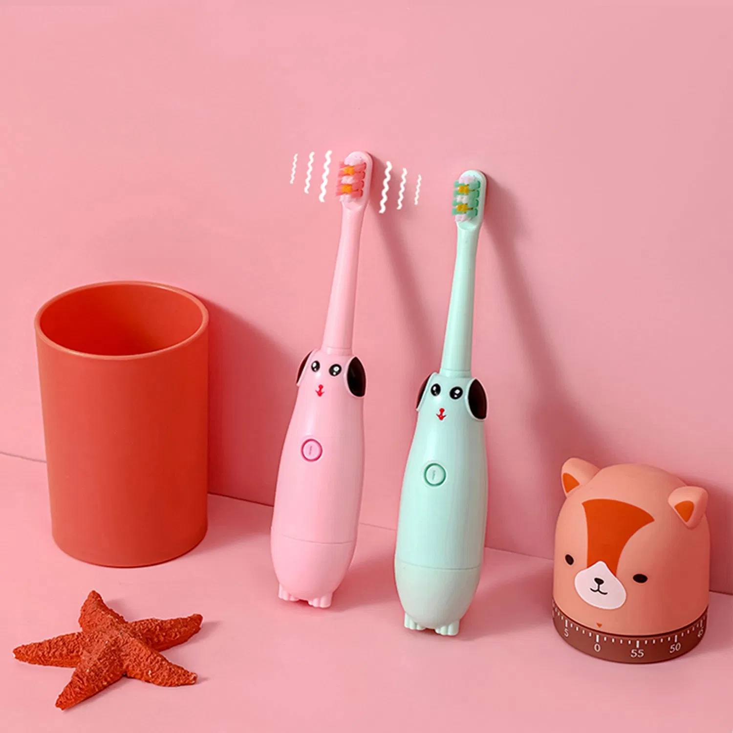 OEM Battery Powered Waterproof Sonic Cute Dog Kids Electric Toothbrush