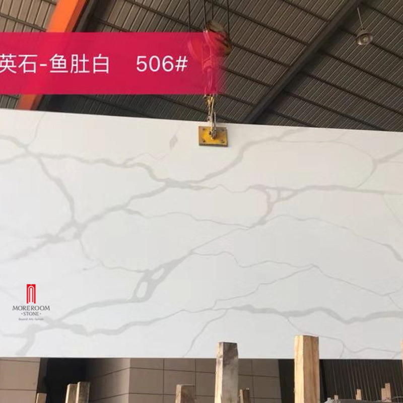 Wholesale Marble Look Quartz Stone Slab Kitchen Countertop, Bench Top
