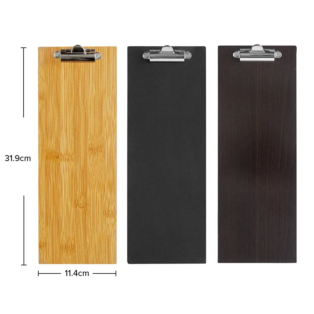 Restaurant Menu Solid Wooden Menu Holder Board with Metal Clip for Ordering