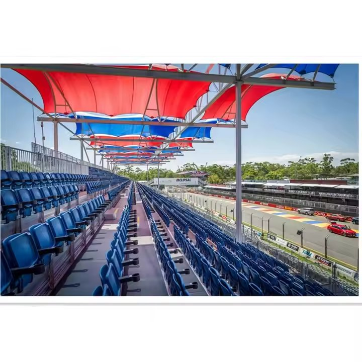 Manual Pull Indoor/Outdoor Stackable Portable Gym Bleachers Retractable Tribune Mobile Grandstand with 1 Year Warranty