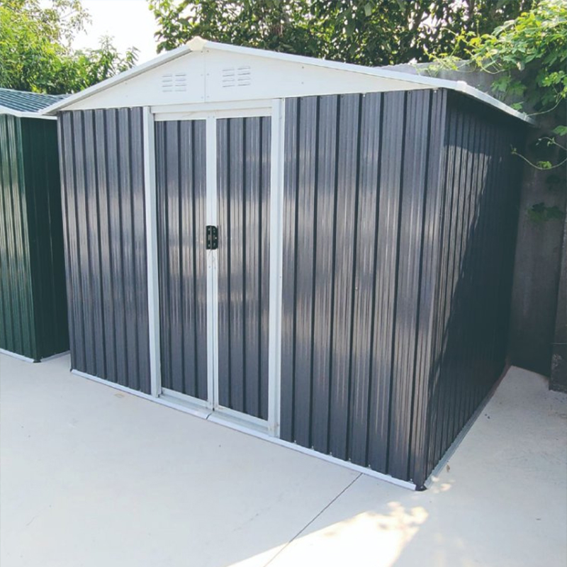 10*8FT Modern Design Garden Shed with Double Doors and Roof Overhang for Style and Function Storage Shed Tool House