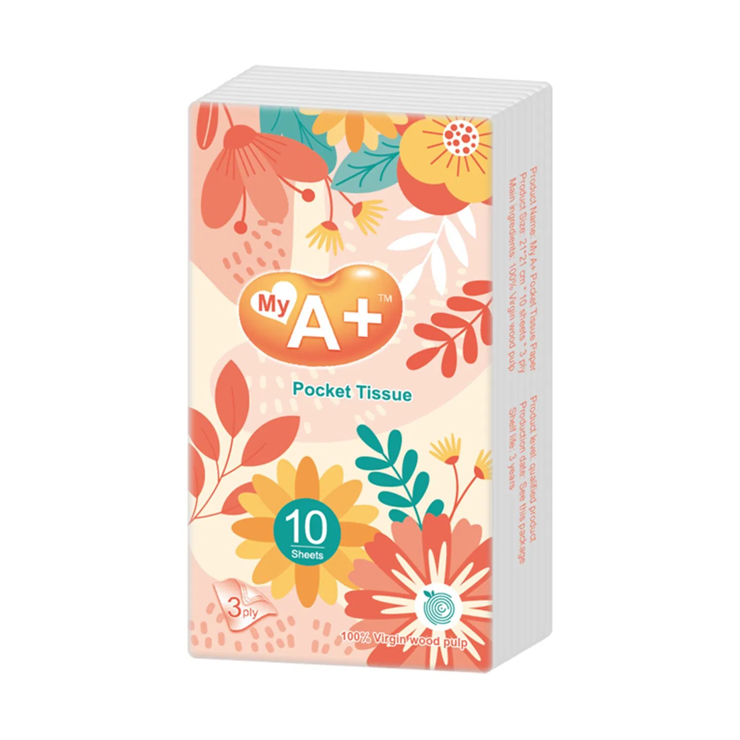 100% Virgin Wood Pulp Pocket Tissue Paper OEM Customized 3ply Handkerchief Tissue Paper