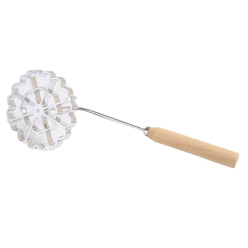 Aluminum Waffle Molds Handle Funnel Cake Ring Detachable Rosette Maker