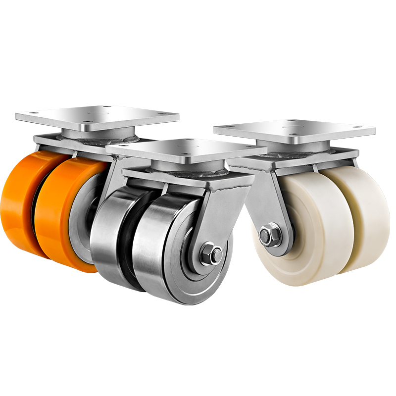 4/5/6/8/10/12" Extra Heavy Duty High Loading industrial Caster PU/Nylon/Solid Steel Twin Wheel Caster
