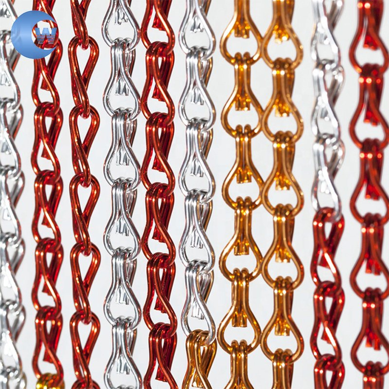 Chinese Suppliers Aluminum Decorative Double Hook Chain Curtain Metal Fabrics