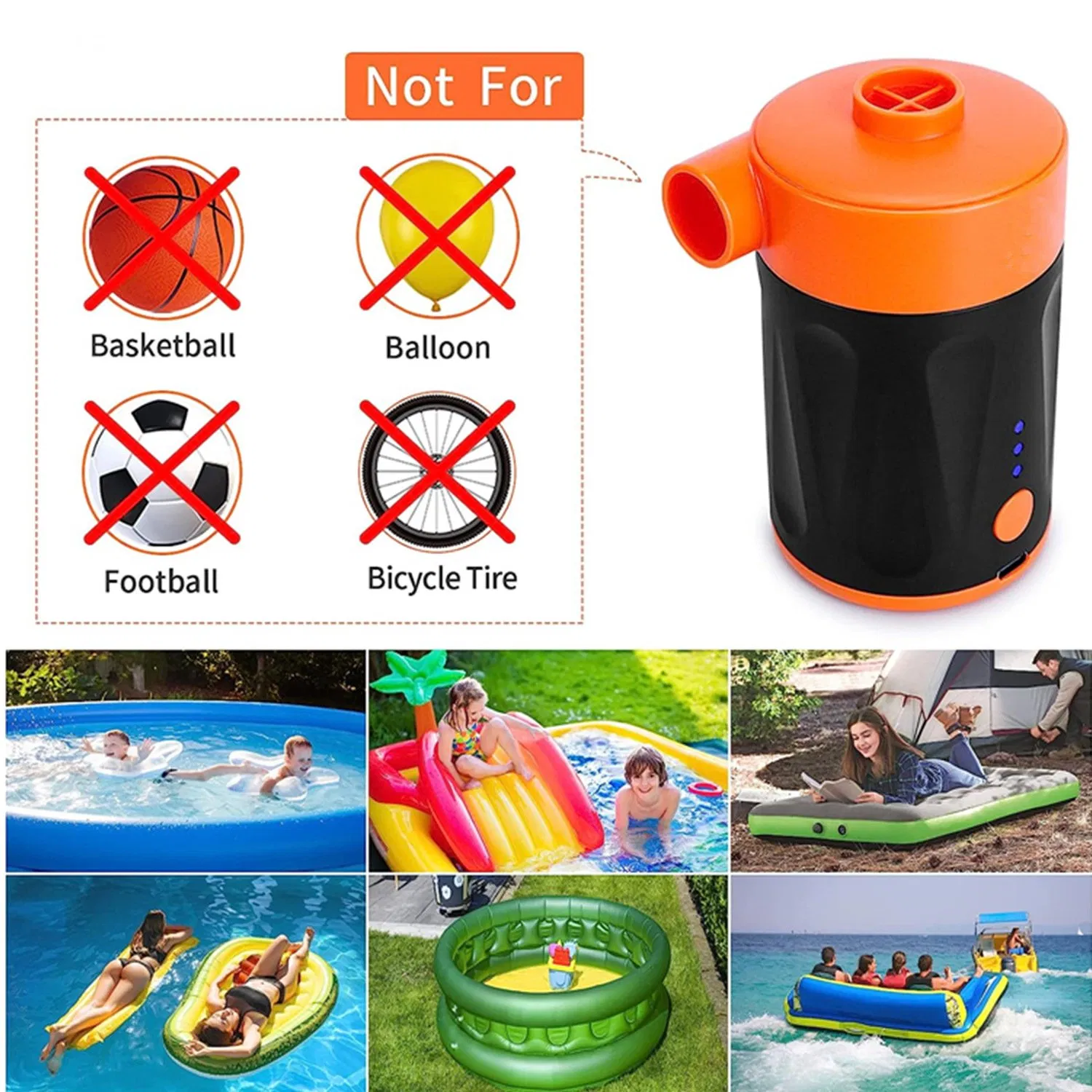Good Selling Swimming Pool Inflatable Boat Bed Vacuum Compression Electric Air Pump
