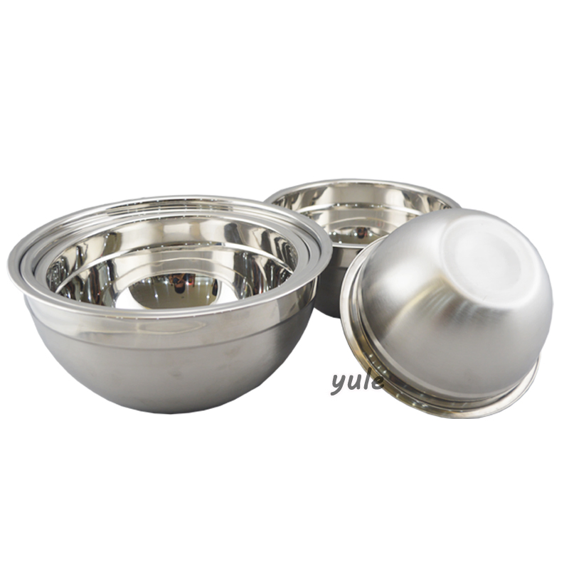 Professional Kitchen with Scale for Salad Bread Pastries Cake Stainless Steel Round Mixing Bowl