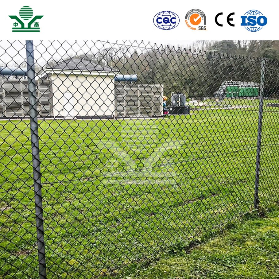 Zhongtai Anti-Climb Fence Chain Link Fence China Manufacturing PVC Coated Stadium Chain Link Fence 3.8mm Diameter 6FT Plastic Coated Stadium Chain Link Fence