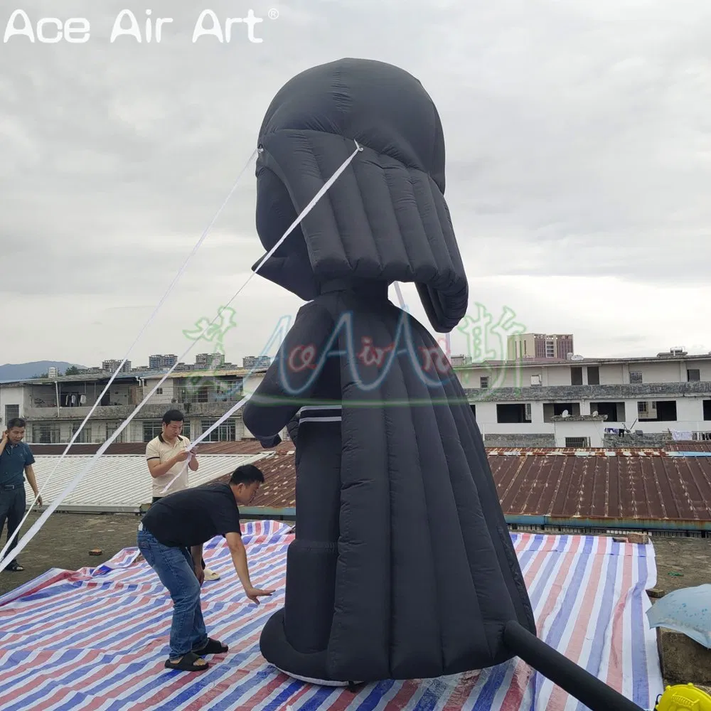 Inflatable Darth Vader Cartoon Black Soldier Character Inflatable Movie Cartoon for Star Wars Film Festival Celebration or Event Decoration