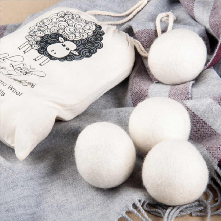 6-Pack XL 100% Sustainable Ecological Sheep Wool Dryer Ball 7cm Wool Laundry Dryer Ball