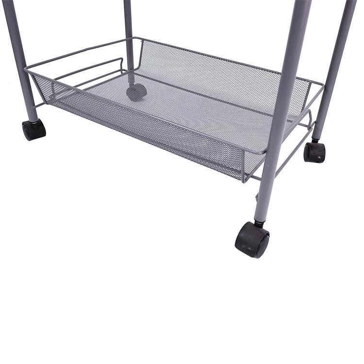 3-Level Mobile Metal Food Storage Shelves Home Bathroom Kitchen Trolley