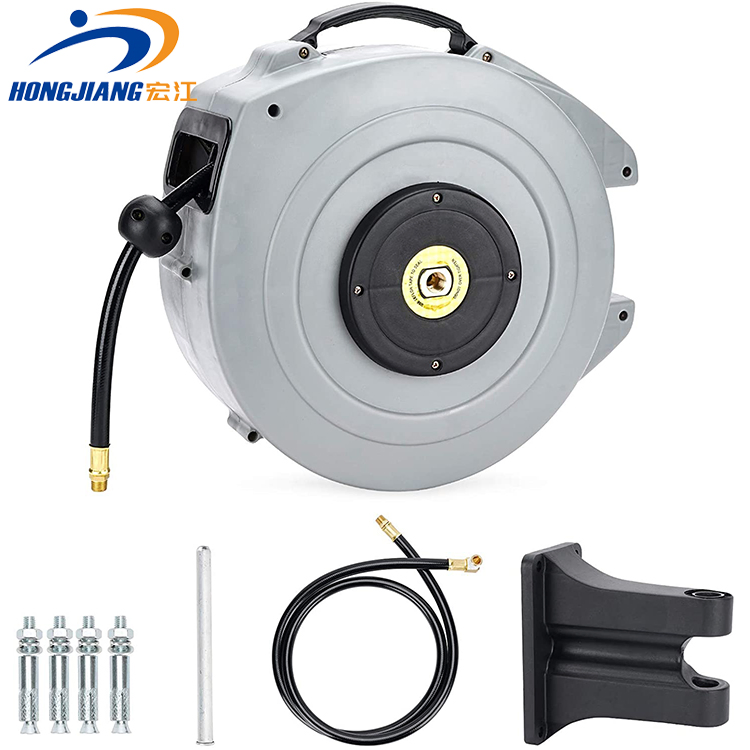 50FT 100FT 150FT Water Wall Mounted Auto Retractable Air Hose Reel Drum 5/16inch 3/8inch