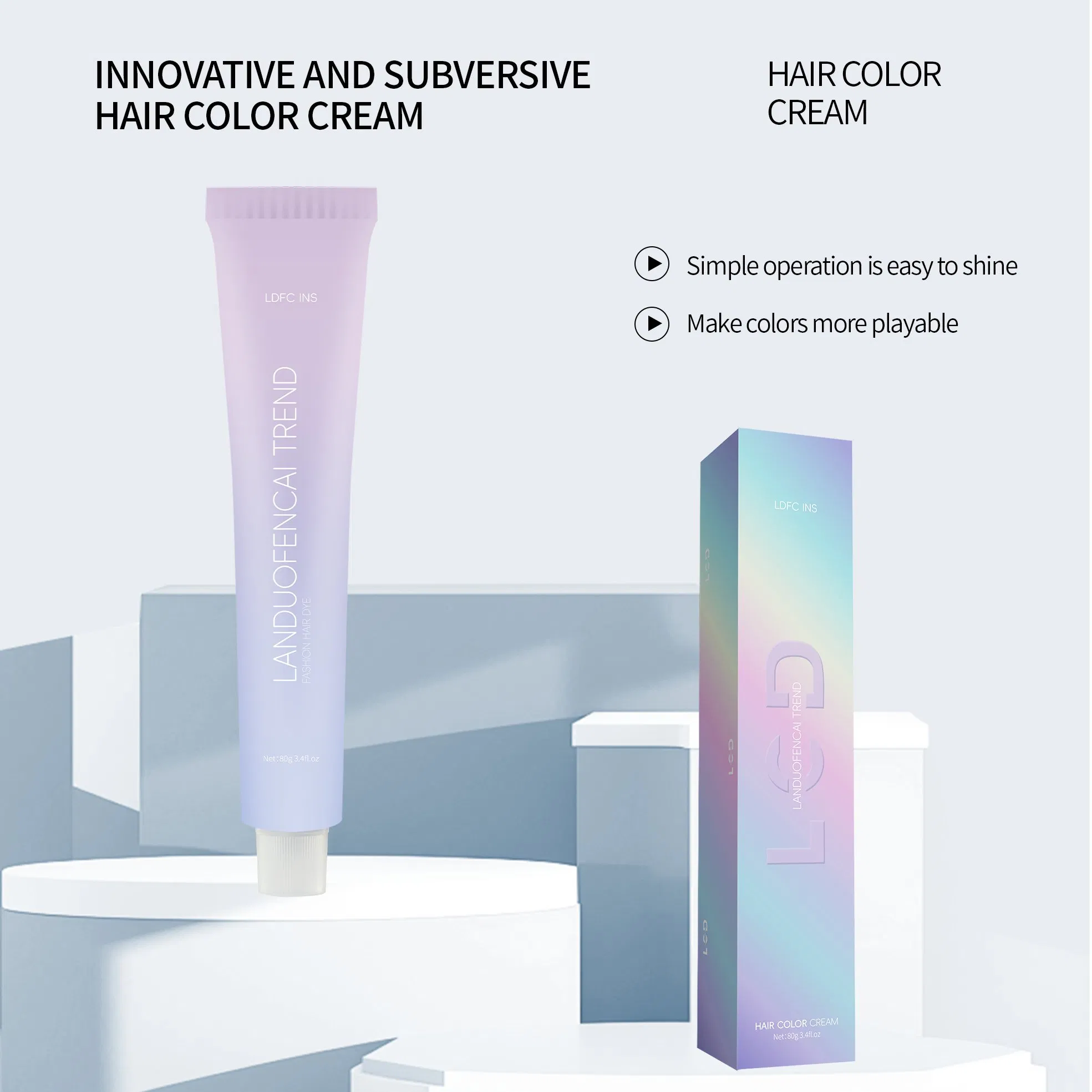 Factory No Damage Low Ammonia Hair Dye Hair Color Cream OEM and ODM Weclome