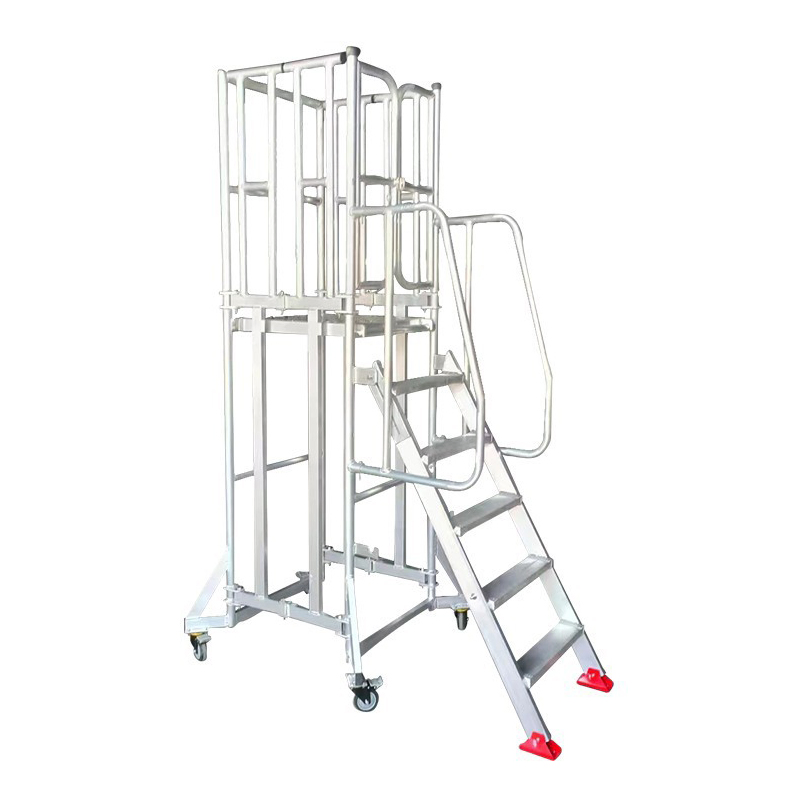 Portable Handrail Ladder for Warehouse Assembly
