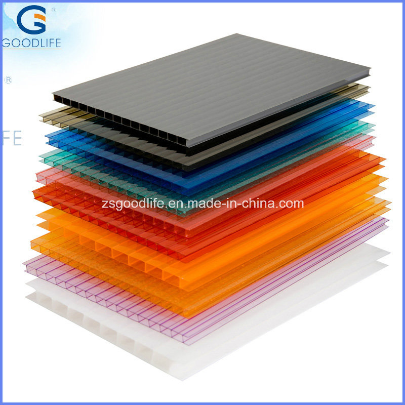 Colorful 4mm to 16mm Free Sample Polycarbonate Hollow Plastic Panel