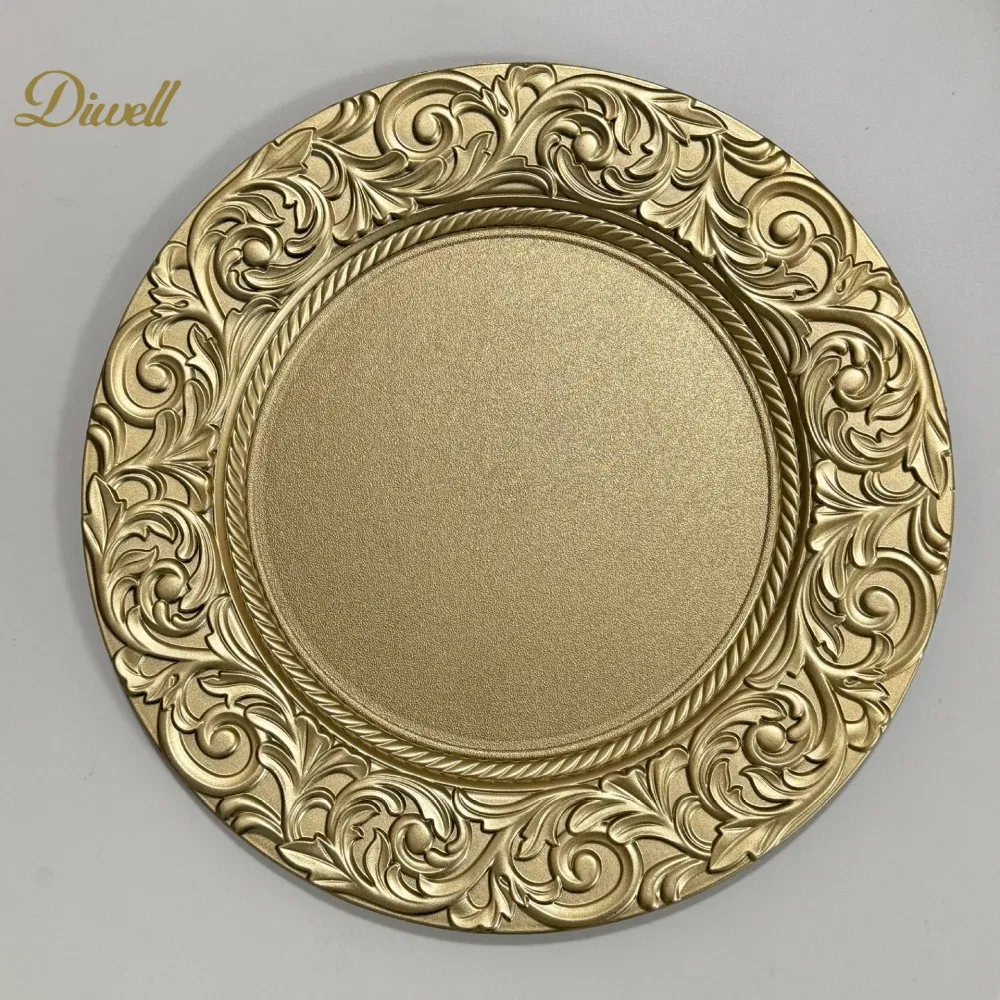 Wholesale 13 Inches Gold Charger Plates for Wedding Event