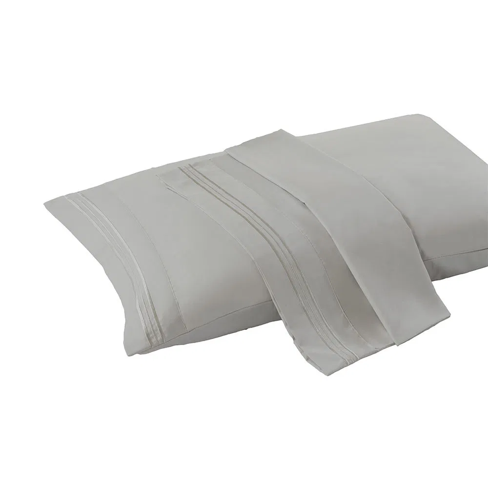 Luxury and Comfortable Microfiber Sheet Set, Well Brushed and Soft, Grey Color with Piping King Size Hotsale Online and Offline