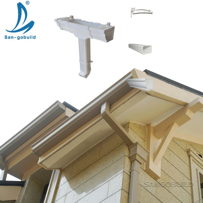 100% Raw Materials PVC Rain Gutter and Pipe Fittings Building Material 5.2 Inch Villa Roofing Gutter System