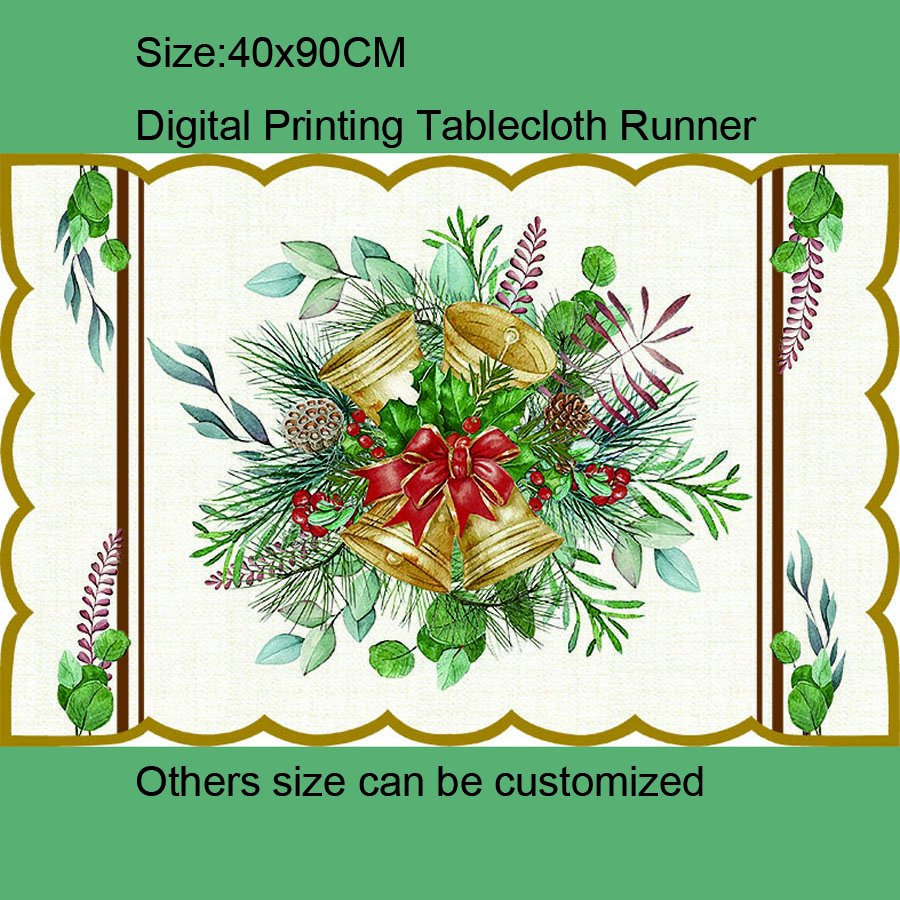 Digital Printing Christmas Bell and Holly for The Christmas Party Decoration