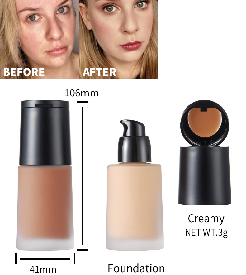 Makeup High Quality Full Coverage Foundation and Concealer Creamy Liquid Foundation
