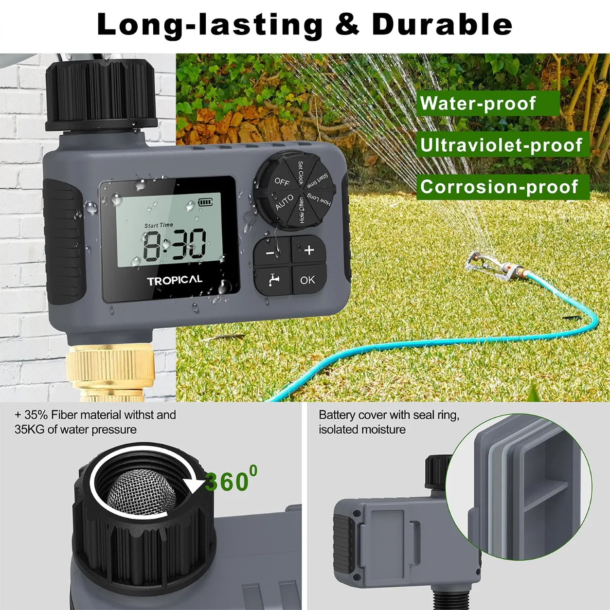 Automatic Watering System Waterproof Smart Water Valve Digital Water Timer