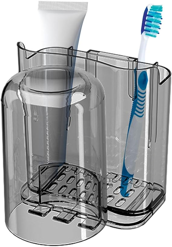 Transparent Toothbrush Cup Holder Wall Mounted Wbb27508