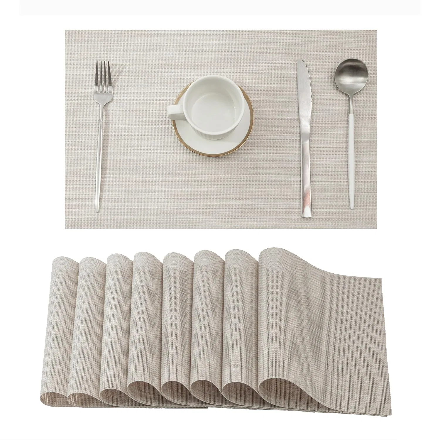 Wholesale PVC Placemat Waterproof Table Mat Beige Desk Protecting Mat for Party