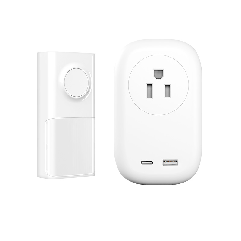 No Battery Kinetic Doorbell with USB/Type C/Socket Charging Door Chime