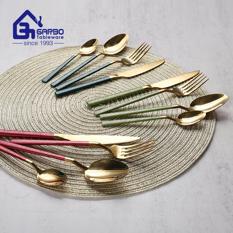 410 (13-0) Stainless Steel Dinner Knife Gold Color Metal Flatware Classic Hot Selling Steak Knife for Home Restaurant Use Kitchen Utensils