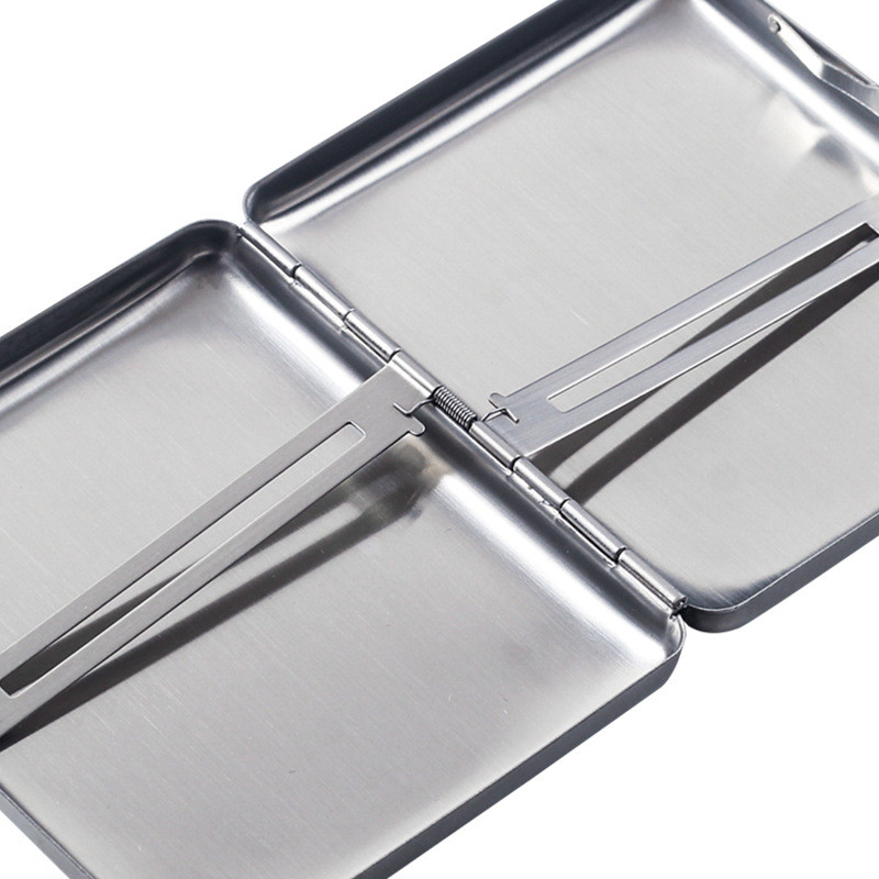 Ea521 Custom Cigarette Case Wholesale Waterproof Holder with Diamond Lighter Stainless Steel Tin Cases