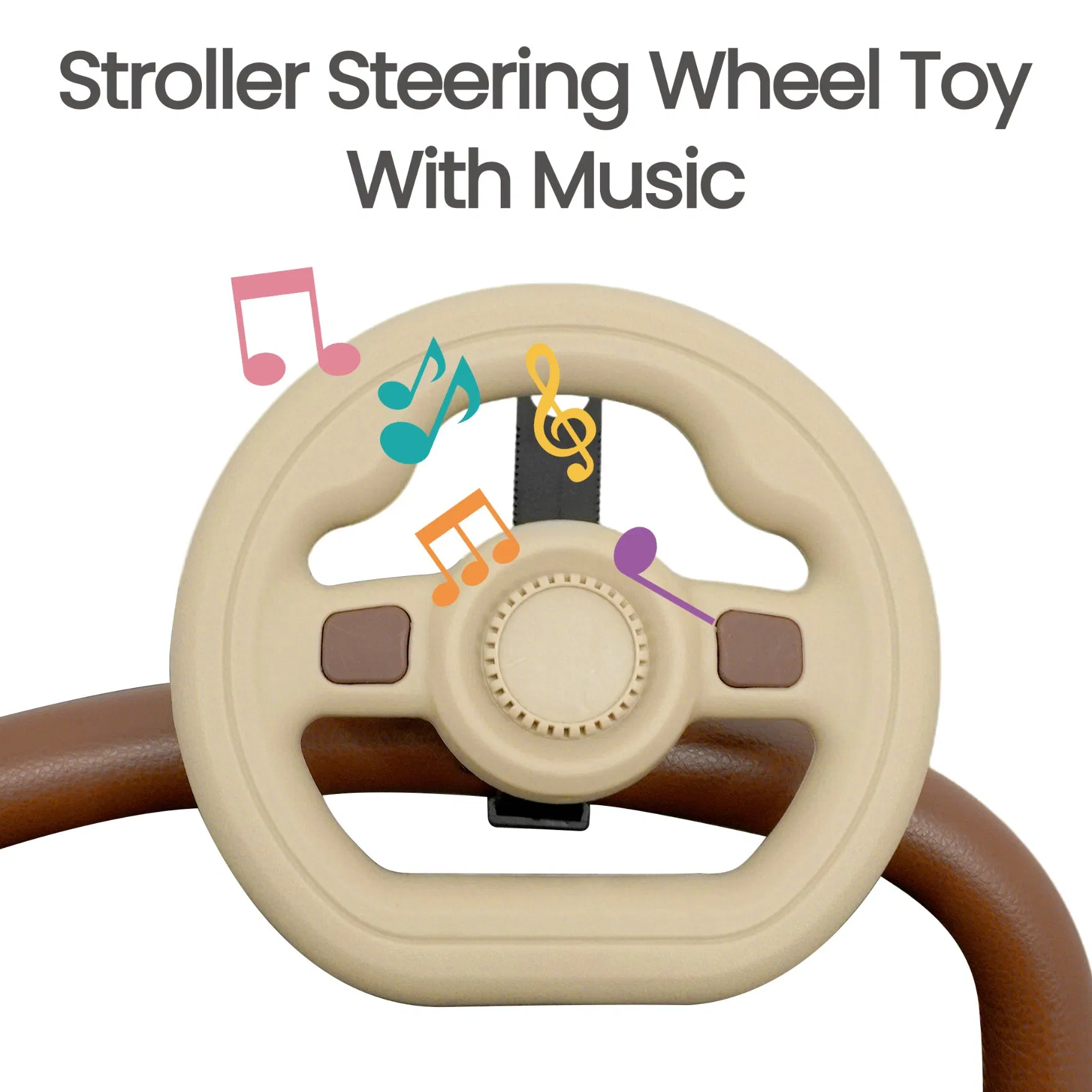 Music-Playing Steering Wheel Toy for Baby Stroller Infant Supplies