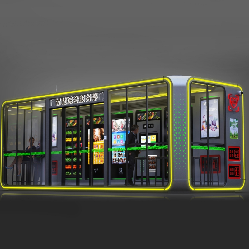 Solar-Powered Modern Container Tiny House for Vending and Relaxation