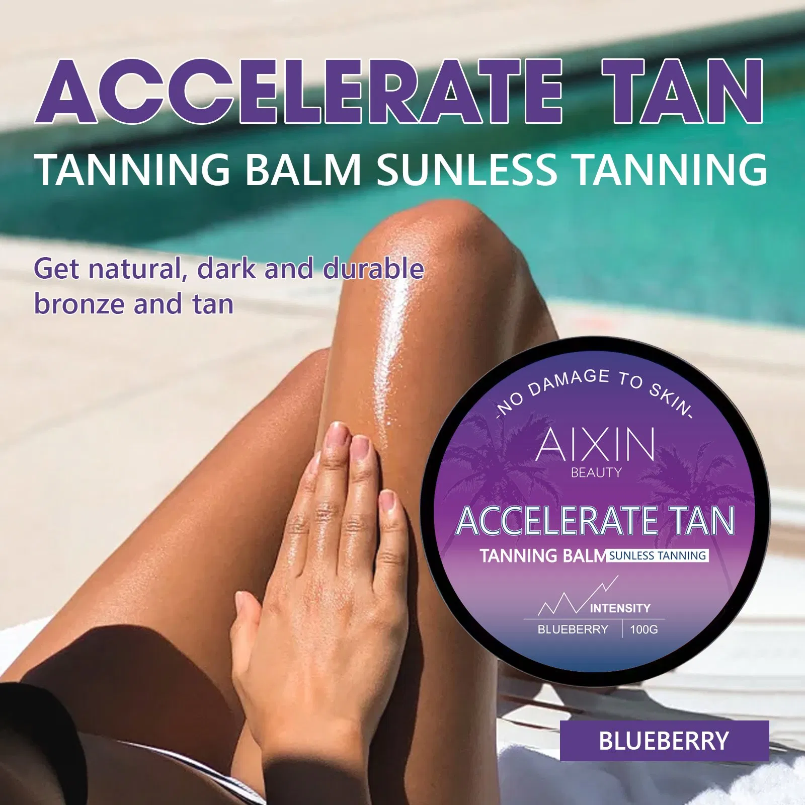 Beauty Skin Care Product Accelerate Tan Dark Blueberry Solarium Tanning