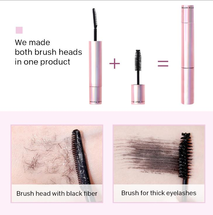Waterproof Non Smudge Durable Private Label 4D Silk Fiber Pink Mascara