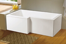 Угловая акриловая ванна Waltmal с дверцей