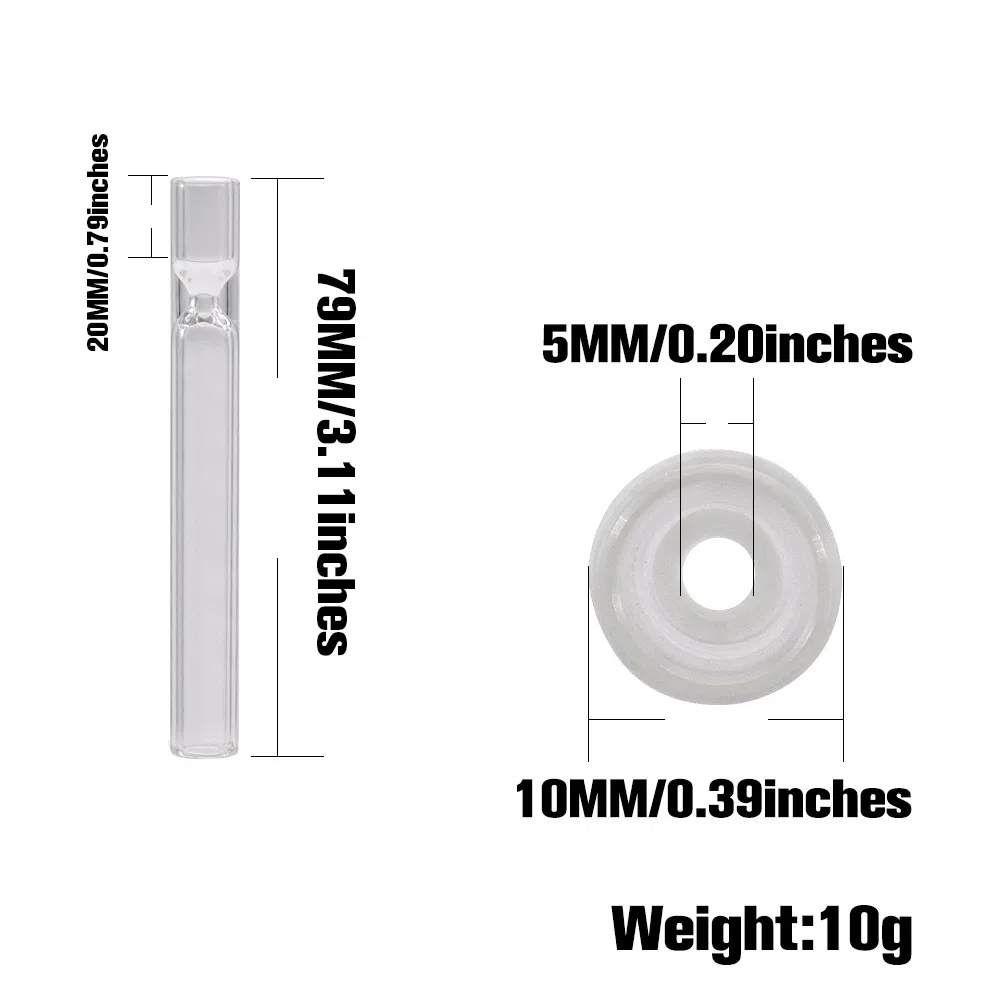92mm Colored Glass Pipe Glass Cigarette Holder Smoking Accessories