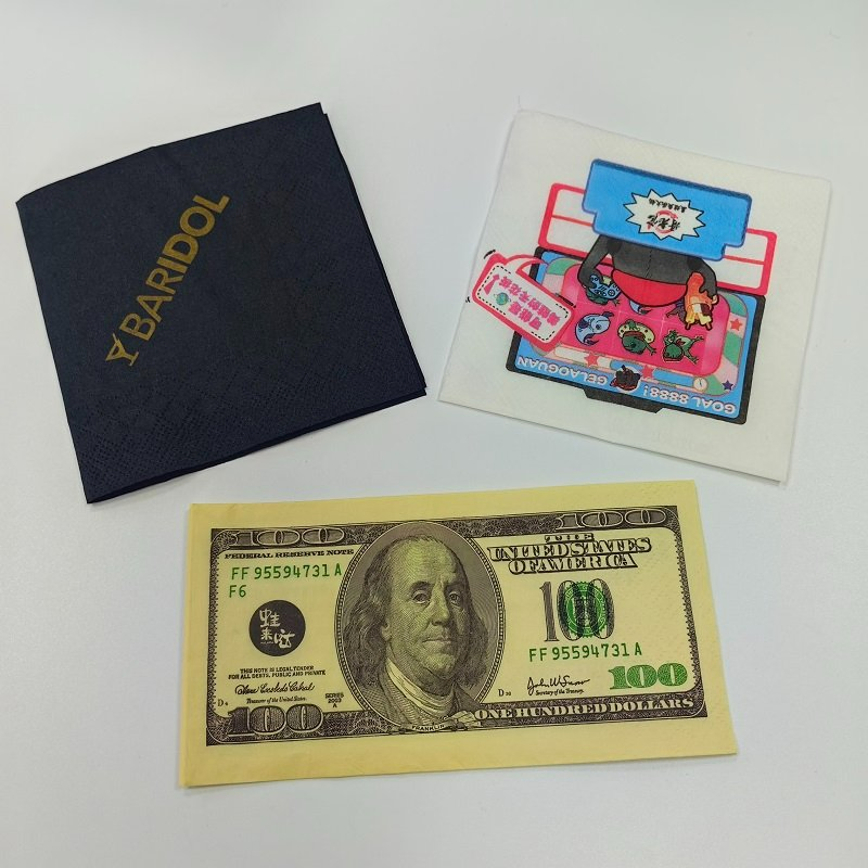 Customized Printable Logo Restaurants Bars Disposable Food Grade Napkin Paper Commercial