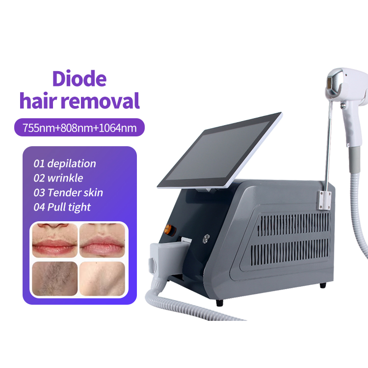 Permanent Painless Hair Remove Skin Rejuvenation Professional Remove Hair Instrument Diode Laser 755 808 1064 Portable