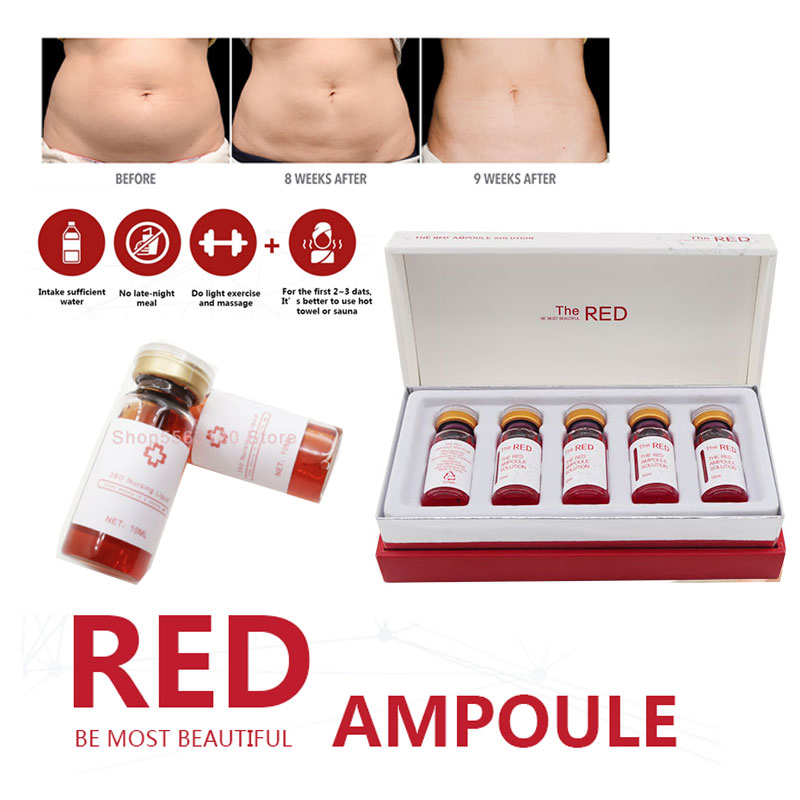 Korea Lipolysis Solution Fat Dissolving Injection Slimming Products The Red Ampoule Solution Fat Dissolving Injections for Weight Loss The Red Lemon Bottle