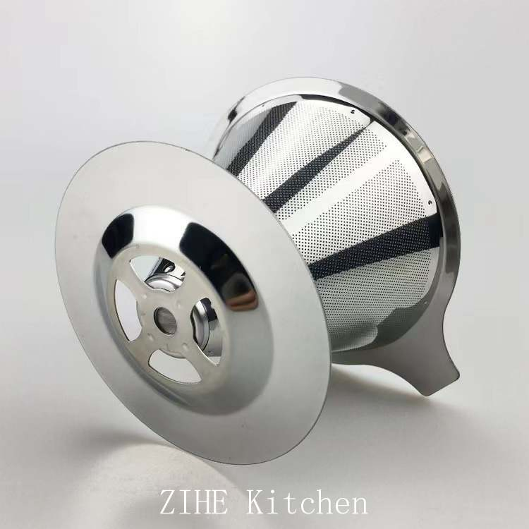 Stainless Steel Double-Layer Filter with Base and No Filter Paper Coffee Filter
