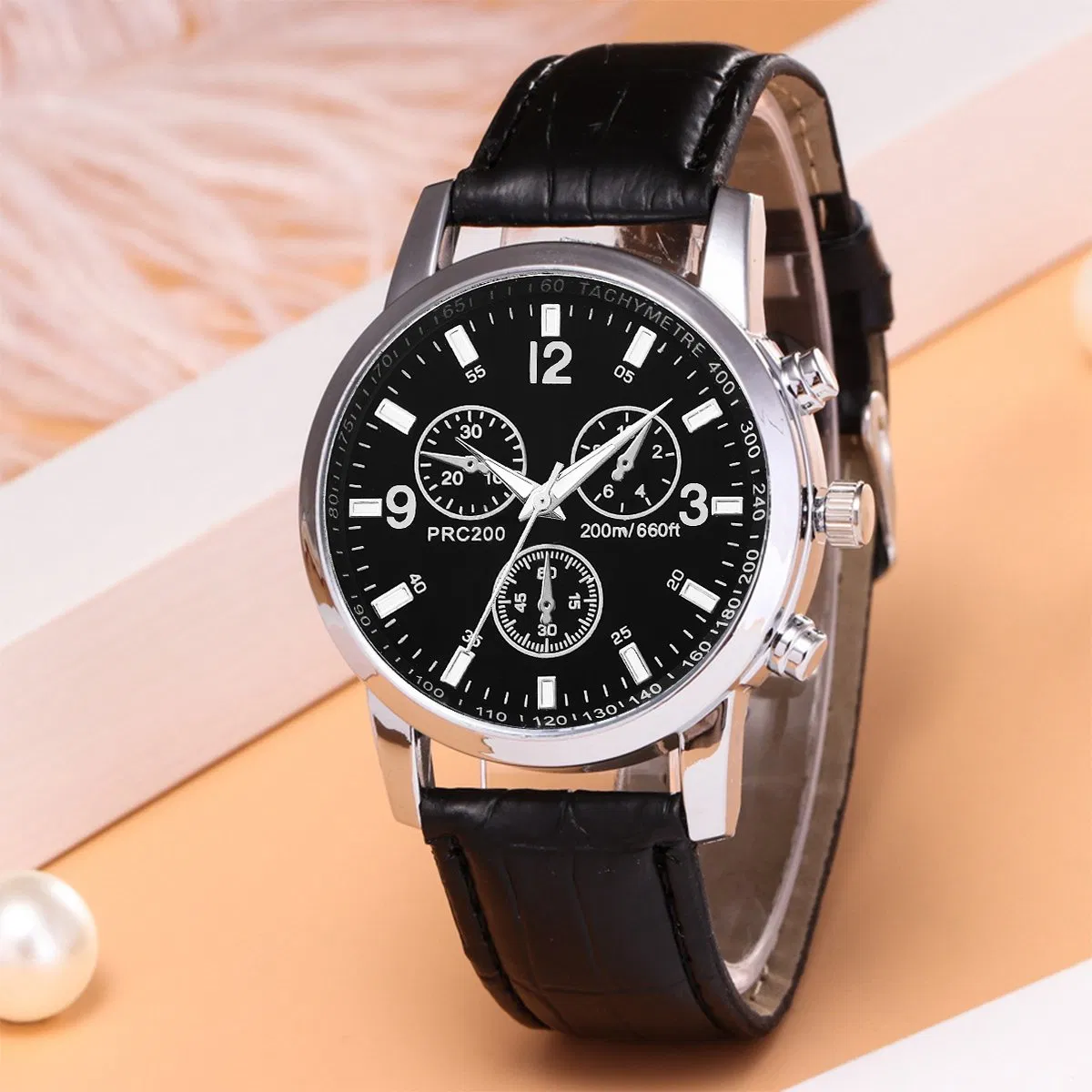 Sports and Casual PU Leather Men's Watch and Jewelry Set