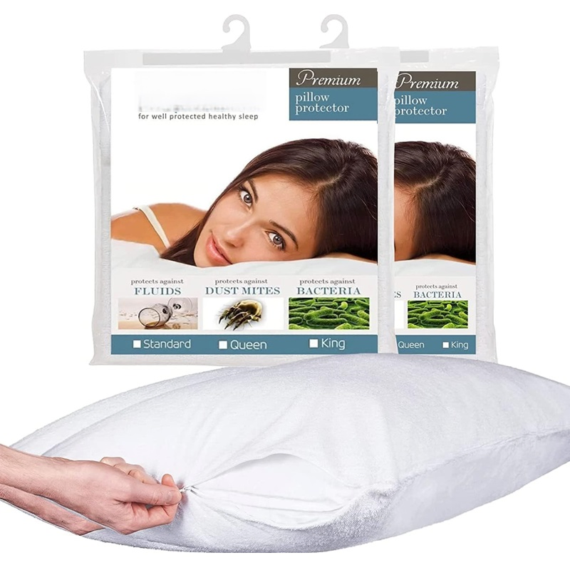 Made in China Premium Cotton Terry Waterproof Pillow Encasement Cover with Zipper