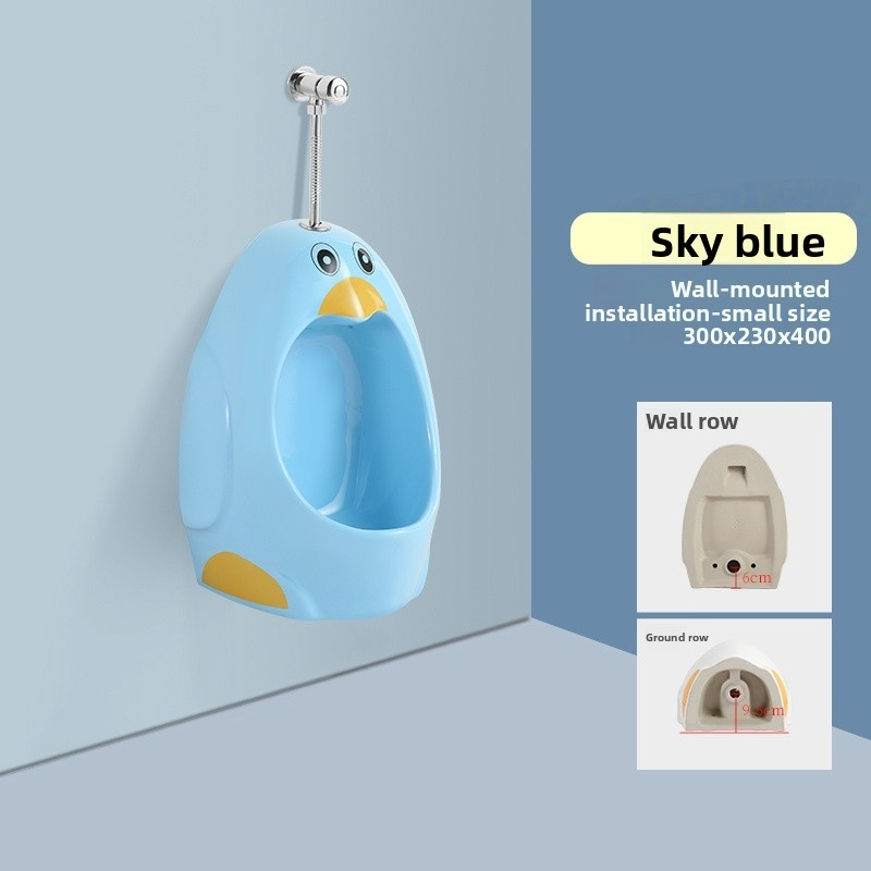 Modern Splash Guard Ceramic Urinal for Men's Restrooms