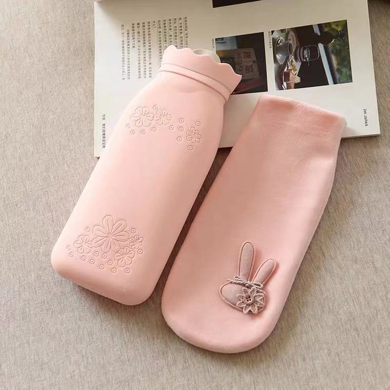 Silicone Portable Hot Water Bottle Hot Water Bag with Knit Cover