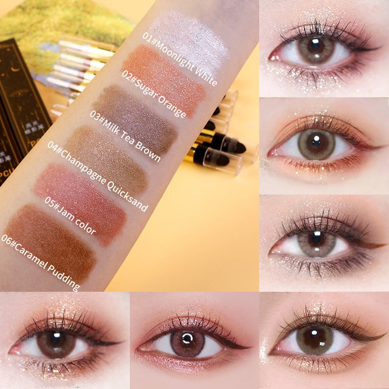 Double Head Shimmer Waterproof Lasting High Pigmented Glitter Highlighter Makeup Eye Shadow
