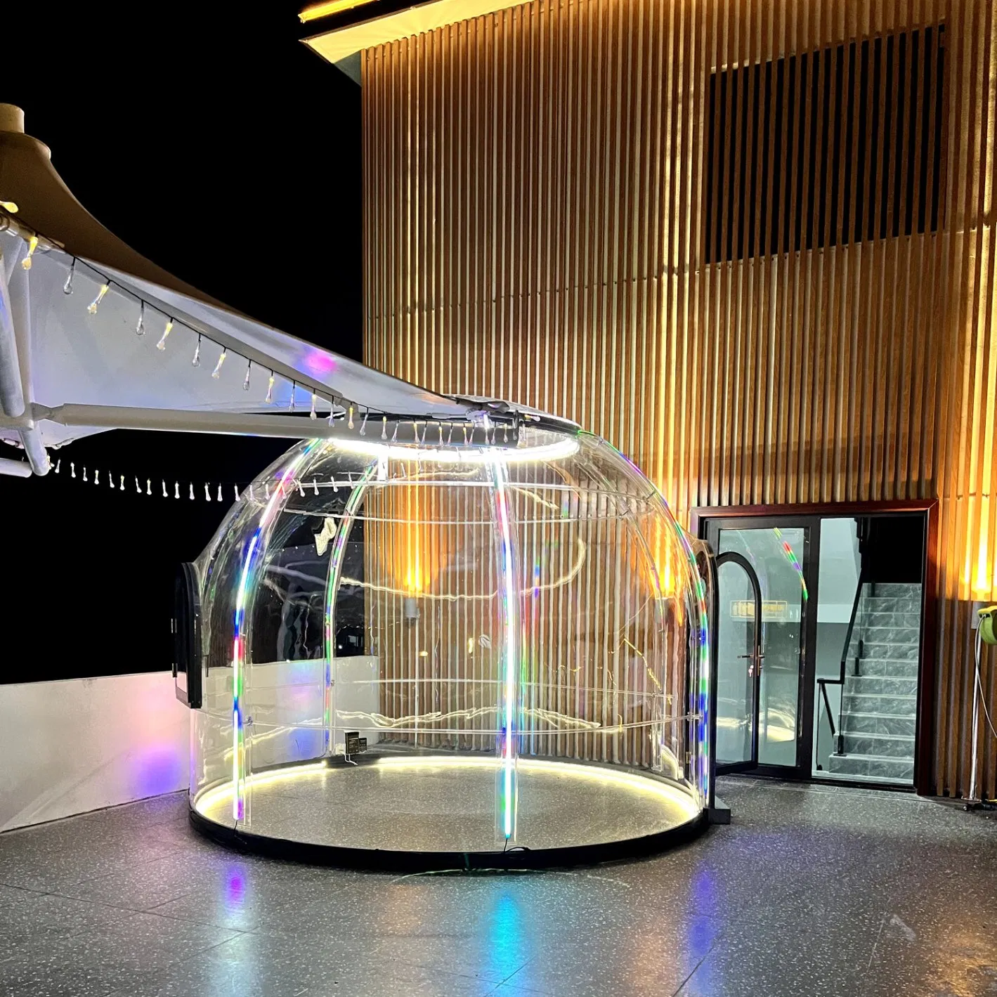 Latest Prefabricated Waterproof Transparent Tent Holiday Camping PC Foam Tent Transparent Dome House Prefabricated Cabin