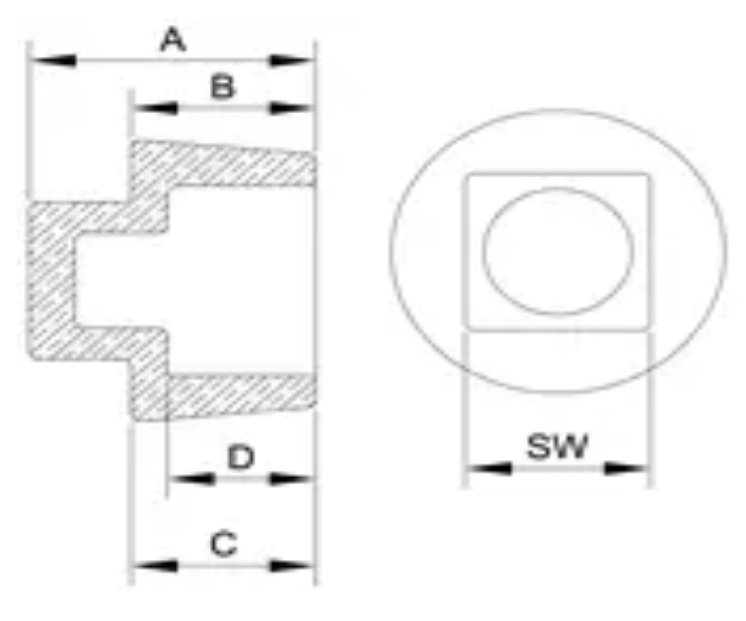 Stainless Steel 304 Cast Pipe Fitting, Square Head Cored Plug