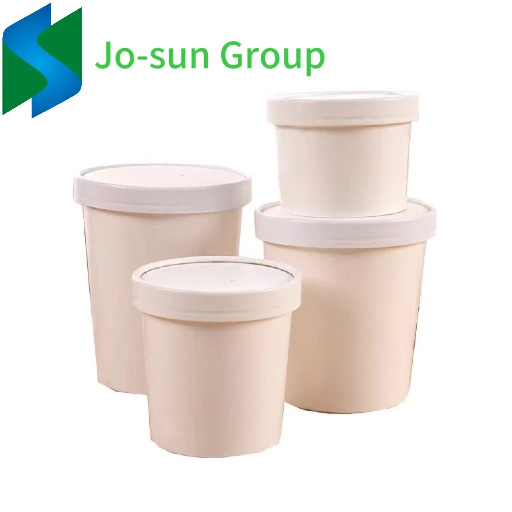 Disposable Thickened Kraft Paper Soup Bucket Sealed Waterproof and Oil-Proof Printing Red Love Heart