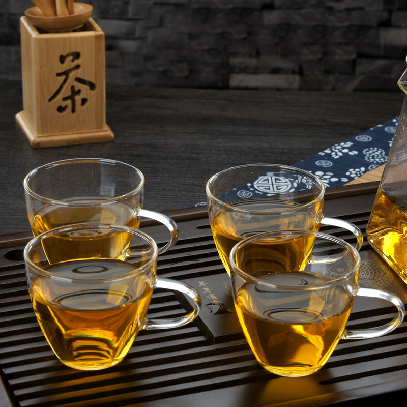 150ml Classic Single Layer Transparent Tea Cup with Handle